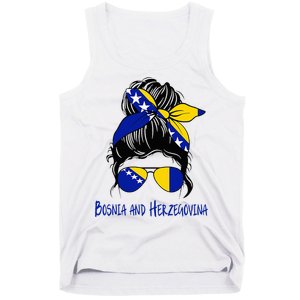 Bosnian Girl Bosniaks girl Bosnia and Herzegovina woman flag Tank Top