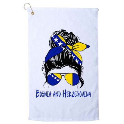 Bosnian Girl Bosniaks girl Bosnia and Herzegovina woman flag Golf Towel