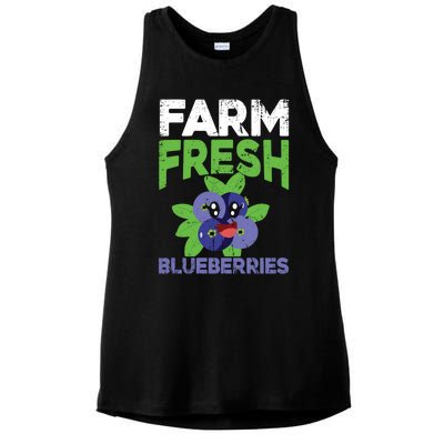 Blueberries Graphics Blueberry Lover Farmer Blueberry Fruit Cool Gift Ladies PosiCharge Tri-Blend Wicking Tank