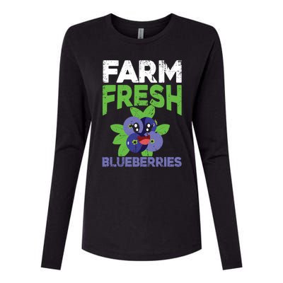 Blueberries Graphics Blueberry Lover Farmer Blueberry Fruit Cool Gift Womens Cotton Relaxed Long Sleeve T-Shirt