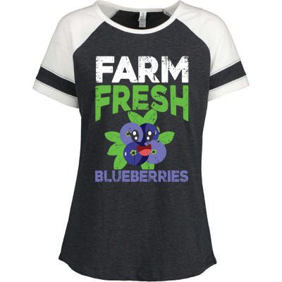 Blueberries Graphics Blueberry Lover Farmer Blueberry Fruit Cool Gift Enza Ladies Jersey Colorblock Tee