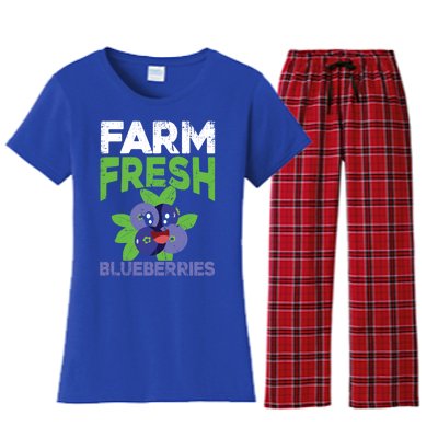 Blueberries Graphics Blueberry Lover Farmer Blueberry Fruit Cool Gift Women's Flannel Pajama Set