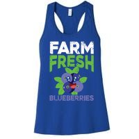 Blueberries Graphics Blueberry Lover Farmer Blueberry Fruit Cool Gift Women's Racerback Tank