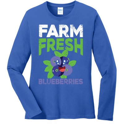 Blueberries Graphics Blueberry Lover Farmer Blueberry Fruit Cool Gift Ladies Long Sleeve Shirt