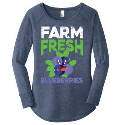 Blueberries Graphics Blueberry Lover Farmer Blueberry Fruit Cool Gift Women's Perfect Tri Tunic Long Sleeve Shirt