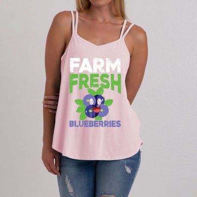 Blueberries Graphics Blueberry Lover Farmer Blueberry Fruit Cool Gift Women's Strappy Tank