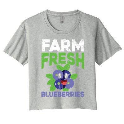 Blueberries Graphics Blueberry Lover Farmer Blueberry Fruit Cool Gift Women's Crop Top Tee