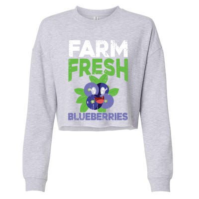 Blueberries Graphics Blueberry Lover Farmer Blueberry Fruit Cool Gift Cropped Pullover Crew