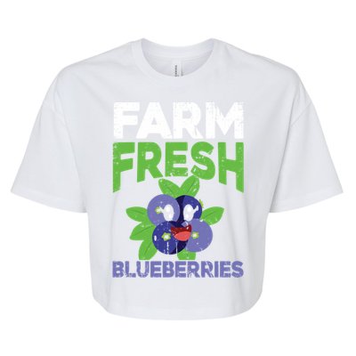 Blueberries Graphics Blueberry Lover Farmer Blueberry Fruit Cool Gift Bella+Canvas Jersey Crop Tee