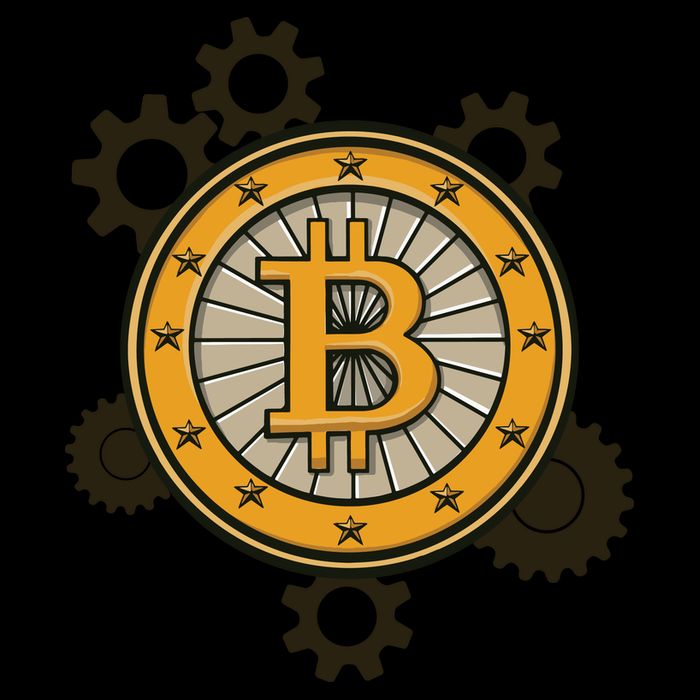 Bitcoin Gears Stripe Pom Pom Beanie