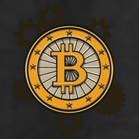 Bitcoin Gears 7 Panel Mesh Trucker Snapback Hat