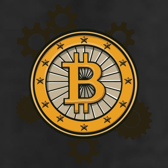 Bitcoin Gears 7 Panel Mesh Trucker Snapback Hat