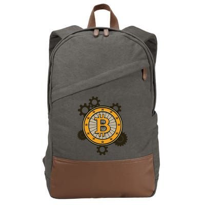 Bitcoin Gears Cotton Canvas Backpack