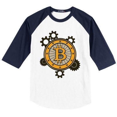 Bitcoin Gears Baseball Sleeve Shirt