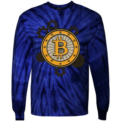 Bitcoin Gears Tie-Dye Long Sleeve Shirt