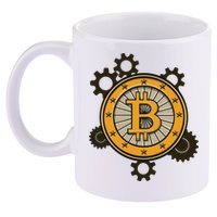 Bitcoin Gears 11oz C Handle Ceramic Mug
