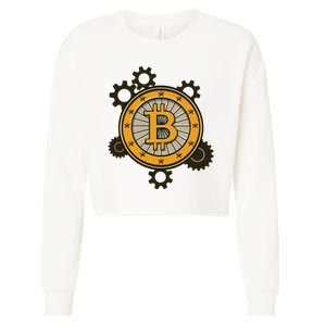 Bitcoin Gears Cropped Pullover Crew