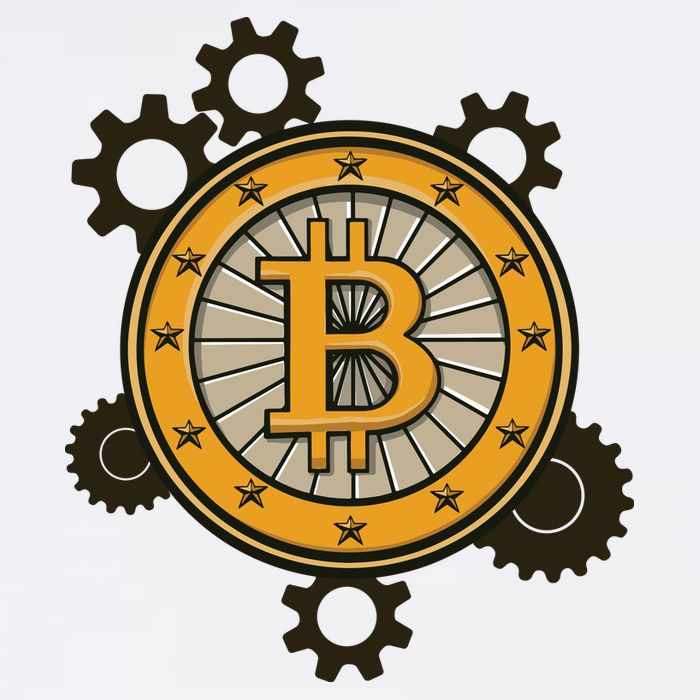 Bitcoin Gears Cropped Pullover Crew