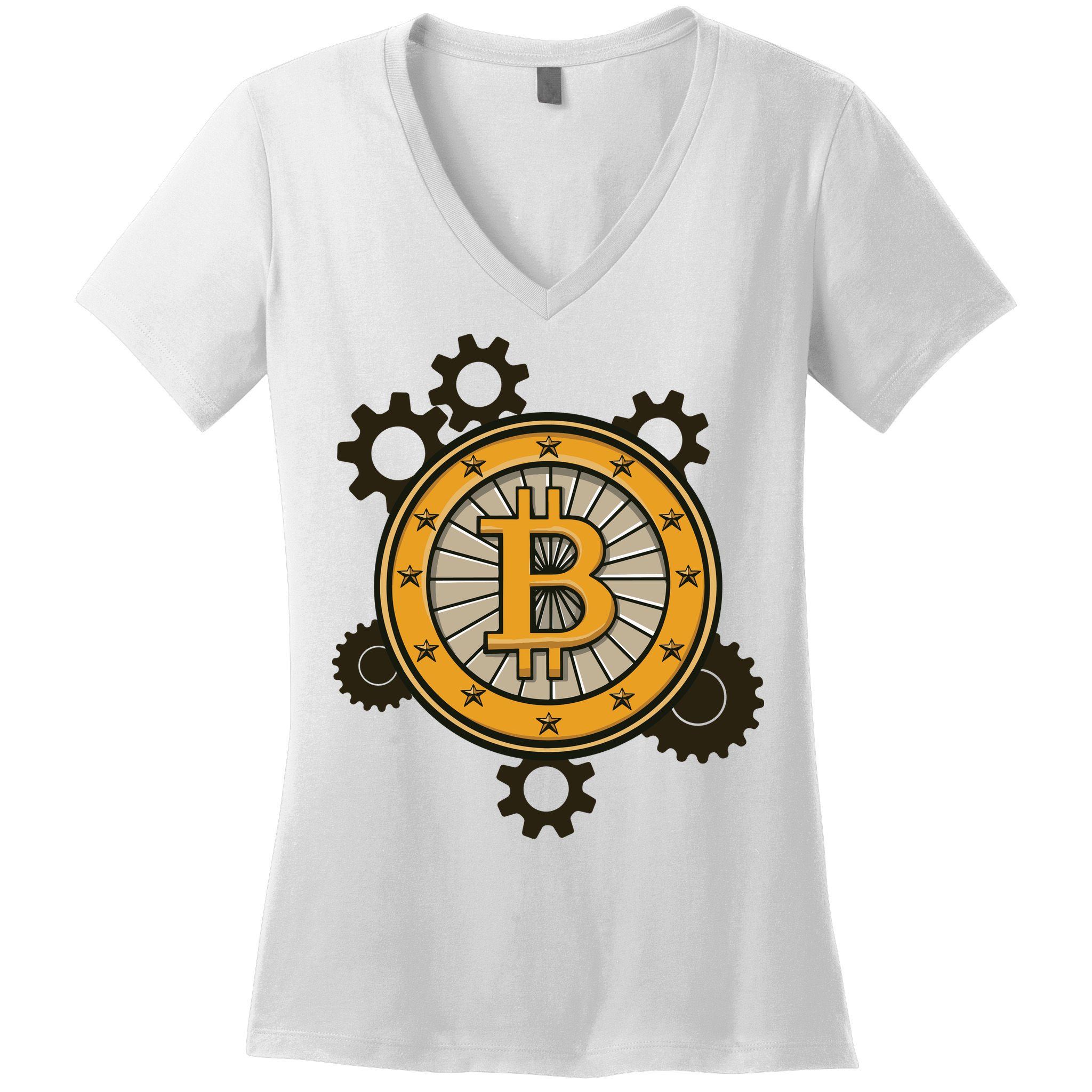 Bitcoin Gears Women's V-Neck T-Shirt