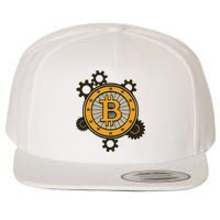 Bitcoin Gears Wool Snapback Cap