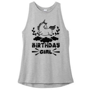 Birthday Girl Ladies PosiCharge Tri-Blend Wicking Tank