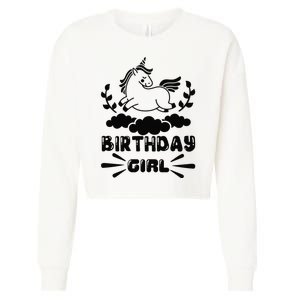 Birthday Girl Cropped Pullover Crew