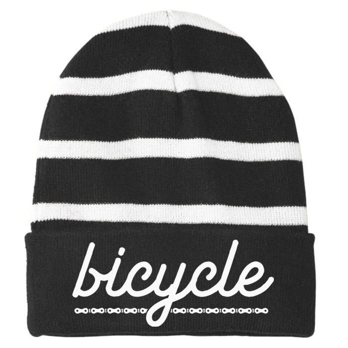 Bicycle Graphic Bicycle Cycling Striped Beanie with Solid Band