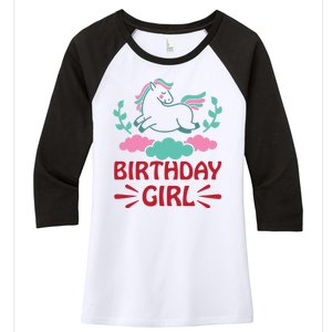 Birthday Girl Women's Tri-Blend 3/4-Sleeve Raglan Shirt