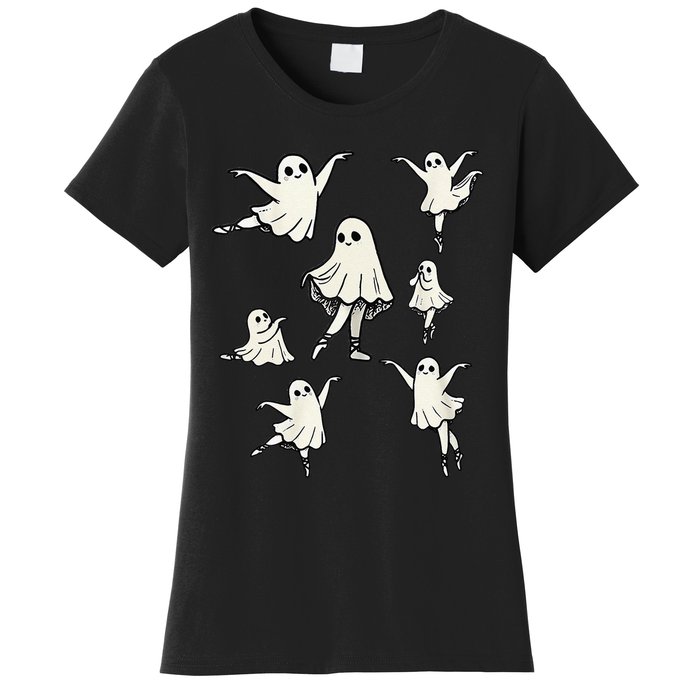 Ballet Ghost Ballet Dancer Spooky Dance Teacher Halloween Gift Women's T-Shirt