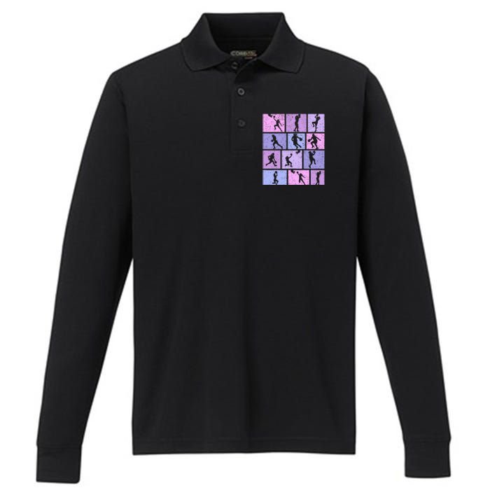 Basketball Girl Performance Long Sleeve Polo