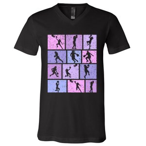 Basketball Girl V-Neck T-Shirt