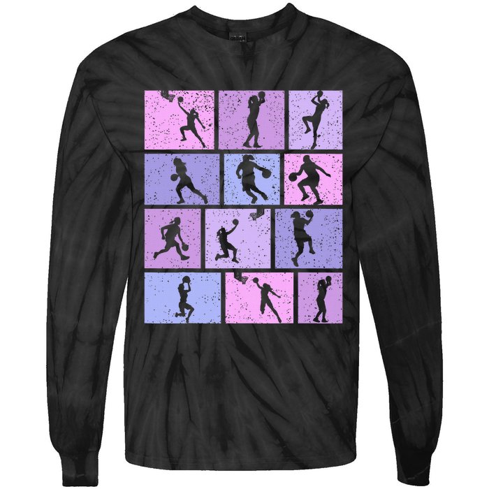 Basketball Girl Tie-Dye Long Sleeve Shirt