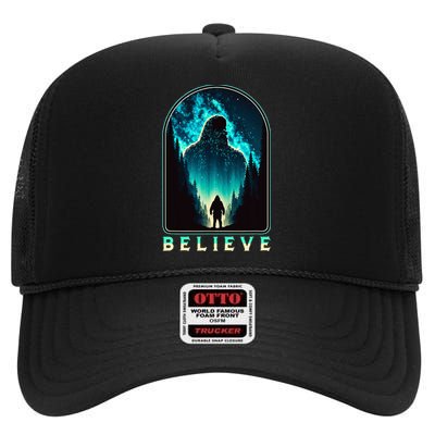 Believe Galactic Bigfoot Milky Way Sasquatch Stars Beautiful High Crown Mesh Back Trucker Hat