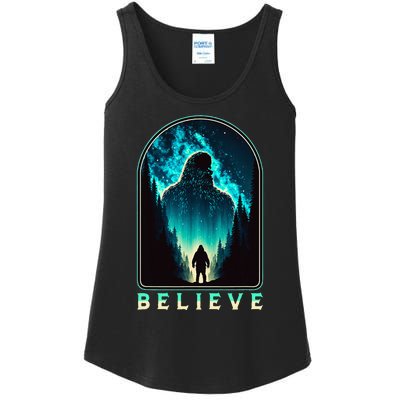 Believe Galactic Bigfoot Milky Way Sasquatch Stars Beautiful Ladies Essential Tank