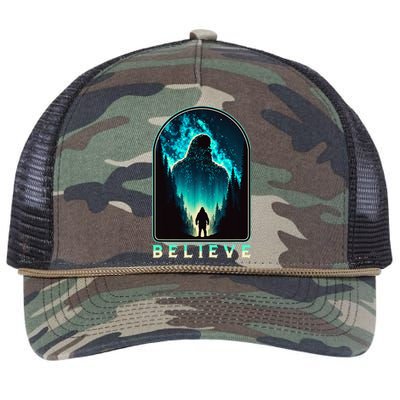 Believe Galactic Bigfoot Milky Way Sasquatch Stars Beautiful Retro Rope Trucker Hat Cap