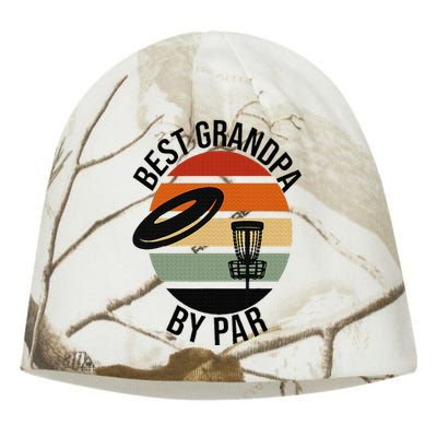 Best Grandpa By Par Fathers Day Frisbee Disc Golf Kati - Camo Knit Beanie