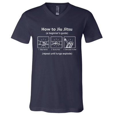 BJJ Gifts Beginner Jiu Jitsu Guide Funny Brazilian Jiu Jitsu V-Neck T-Shirt