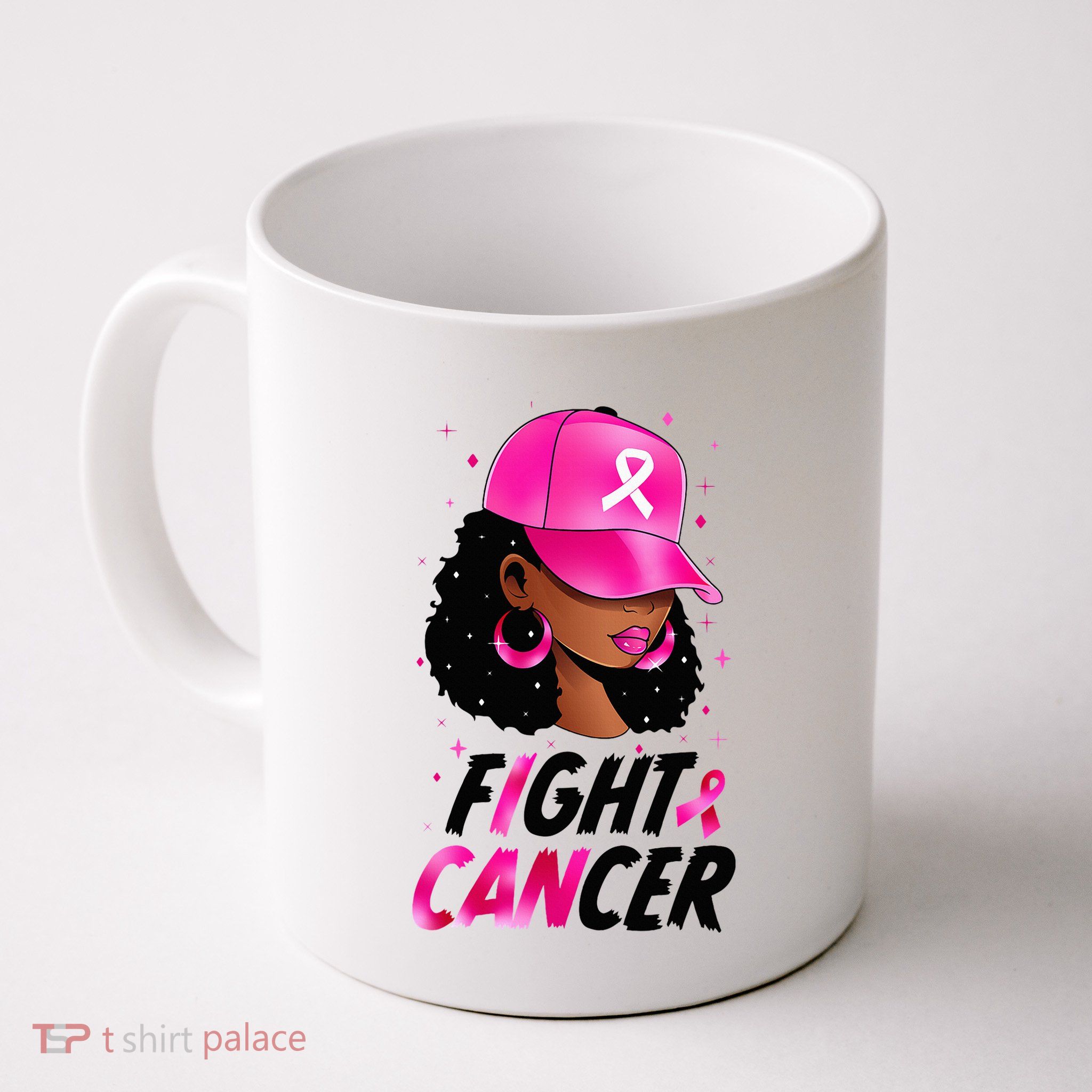 Black Girl Black Woman Breast Cancer Awareness Pink Ribbon Mug