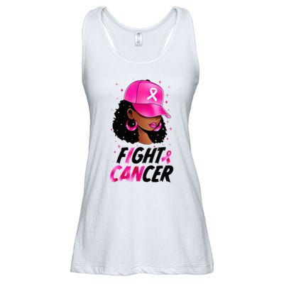 Black Girl Black Woman Breast Cancer Awareness Pink Ribbon Ladies Essential Flowy Tank