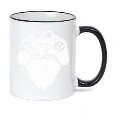 Bearded Gamer Beard Dad Gaming Cool Videogame Controller Gift 11oz Black Color Changing Mug