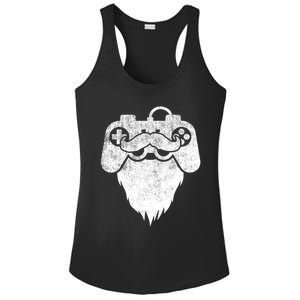 Bearded Gamer Beard Dad Gaming Cool Videogame Controller Gift Ladies PosiCharge Competitor Racerback Tank