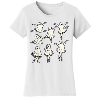 Ballet Ghost Ballet Dancer Spooky Dance Teacher Halloween Women's T-Shirt