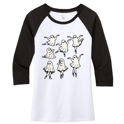 Ballet Ghost Ballet Dancer Spooky Dance Teacher Halloween Women's Tri-Blend 3/4-Sleeve Raglan Shirt