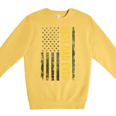 Best Gifts Best Dad Ever American Military Camouflage Flag Premium Crewneck Sweatshirt