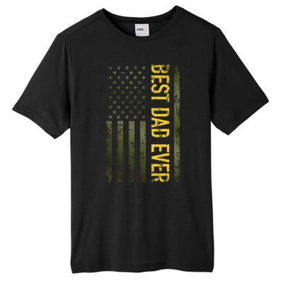 Best Gifts Best Dad Ever American Military Camouflage Flag Tall Fusion ChromaSoft Performance T-Shirt