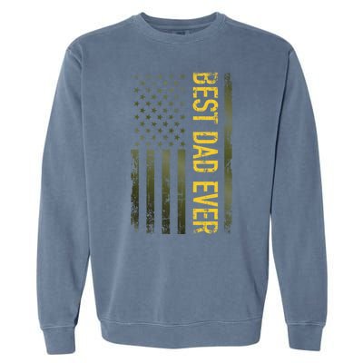 Best Gifts Best Dad Ever American Military Camouflage Flag Garment-Dyed Sweatshirt