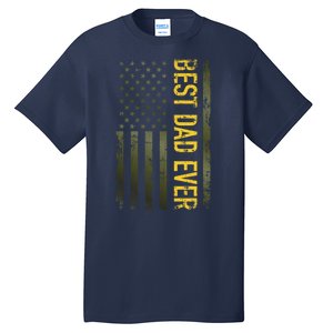 Best Gifts Best Dad Ever American Military Camouflage Flag Tall T-Shirt