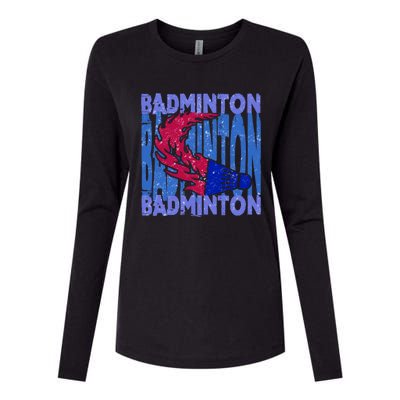 Badminton Gift Womens Cotton Relaxed Long Sleeve T-Shirt