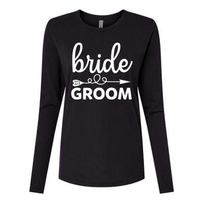 Bride Groom Womens Cotton Relaxed Long Sleeve T-Shirt