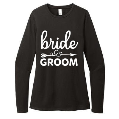 Bride Groom Womens CVC Long Sleeve Shirt